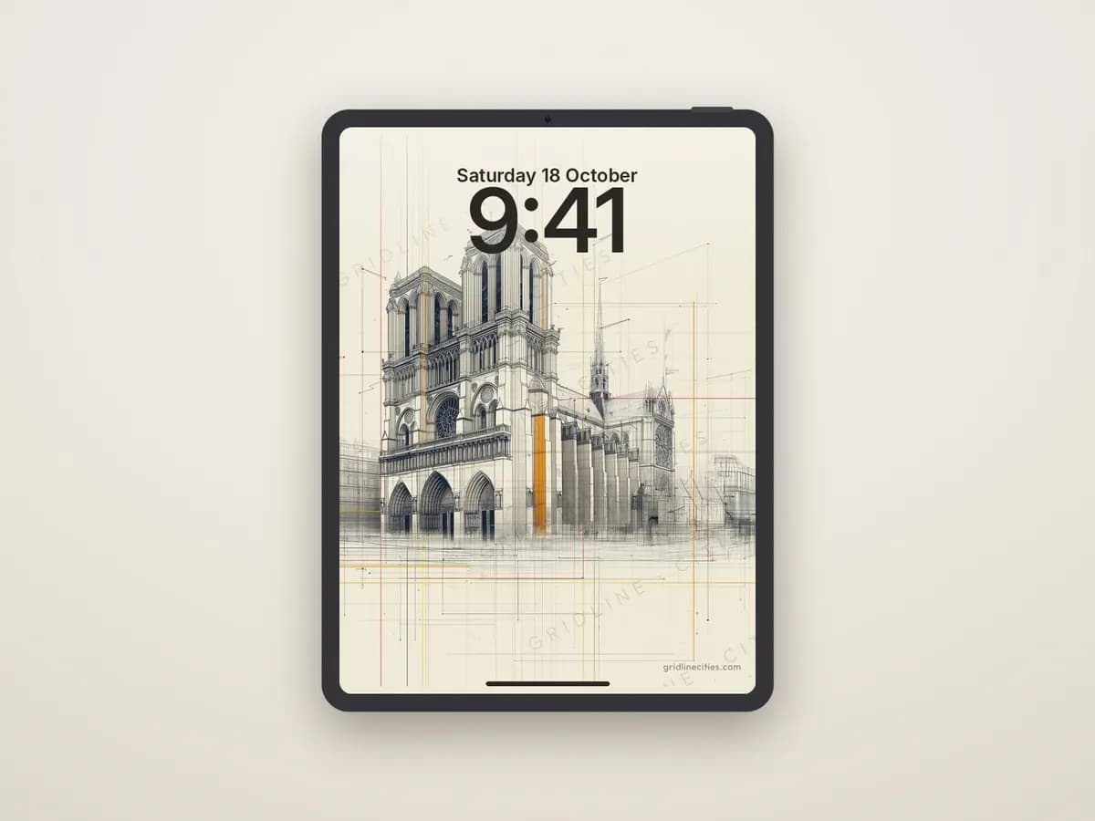 Paris Notre-Dame Cathedral as tablet wallpaper
