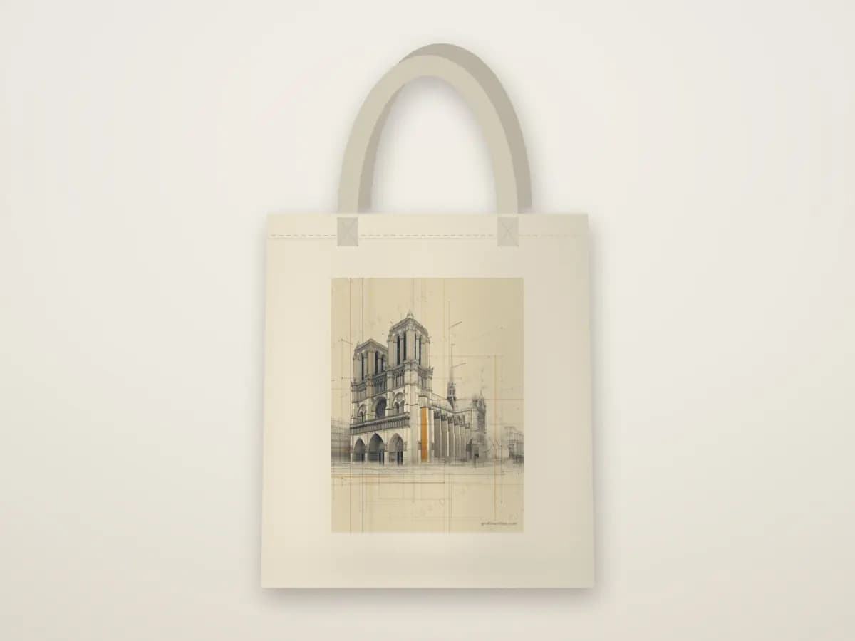 Paris Notre-Dame Cathedral as tote bag