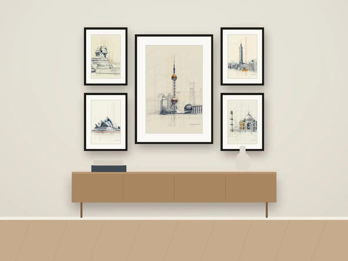 Oriental Pearl Tower as gallery wall