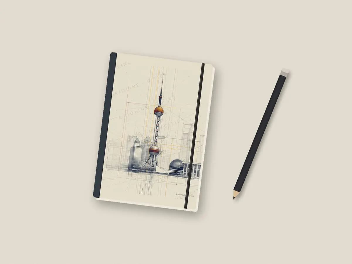 Oriental Pearl Tower as notebook cover