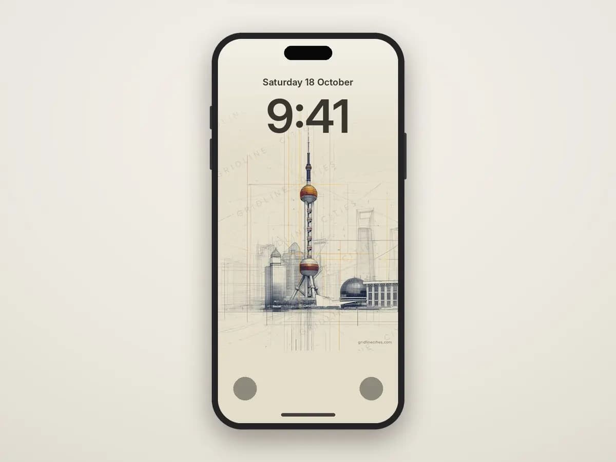 Oriental Pearl Tower as phone wallpaper