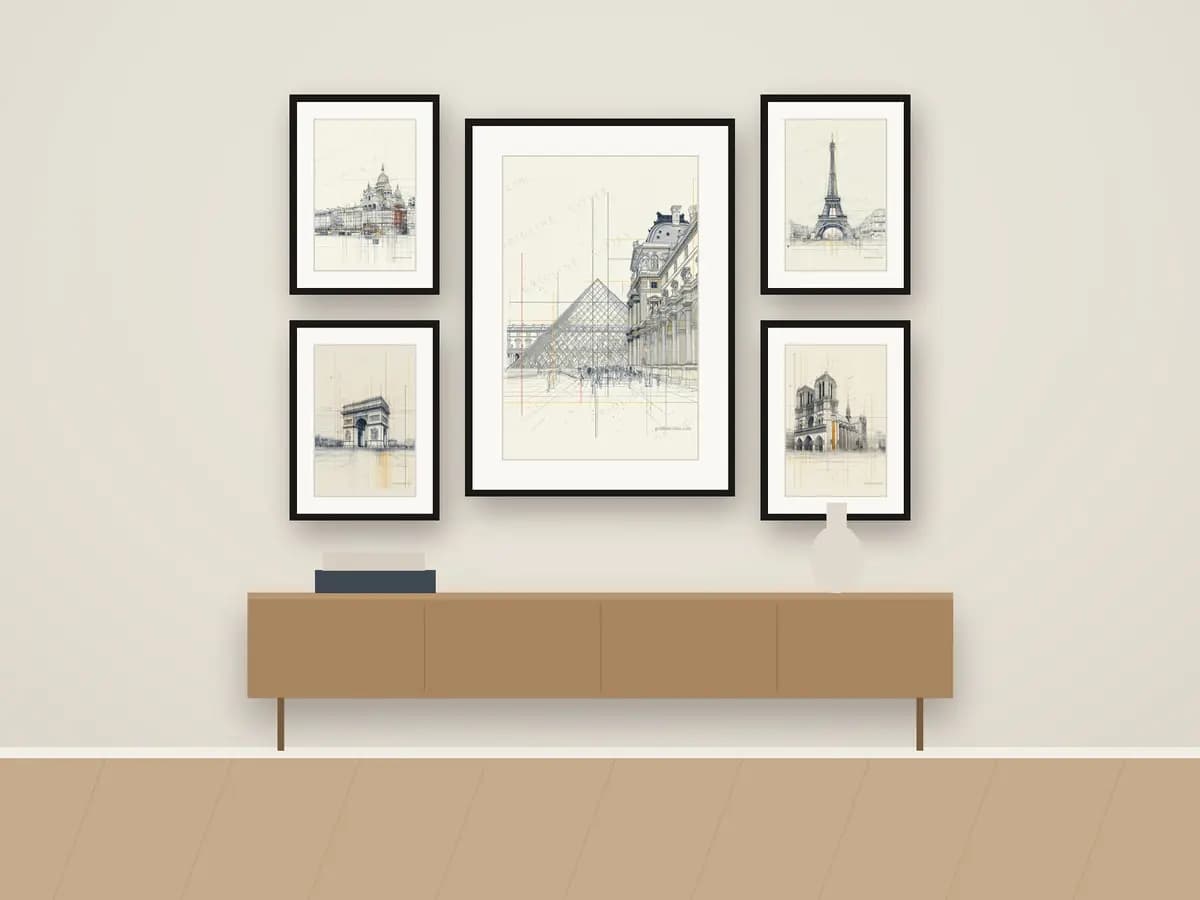 Paris Pyramid as gallery wall