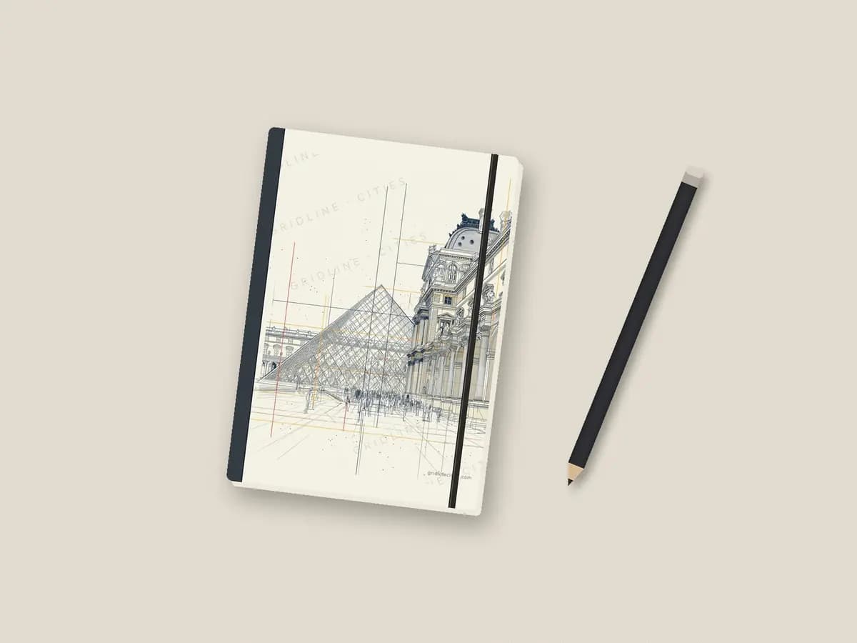 Paris Pyramid as notebook cover