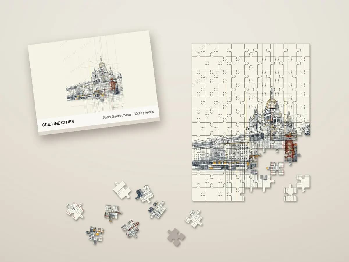 Paris SacréCoeur as jigsaw puzzle