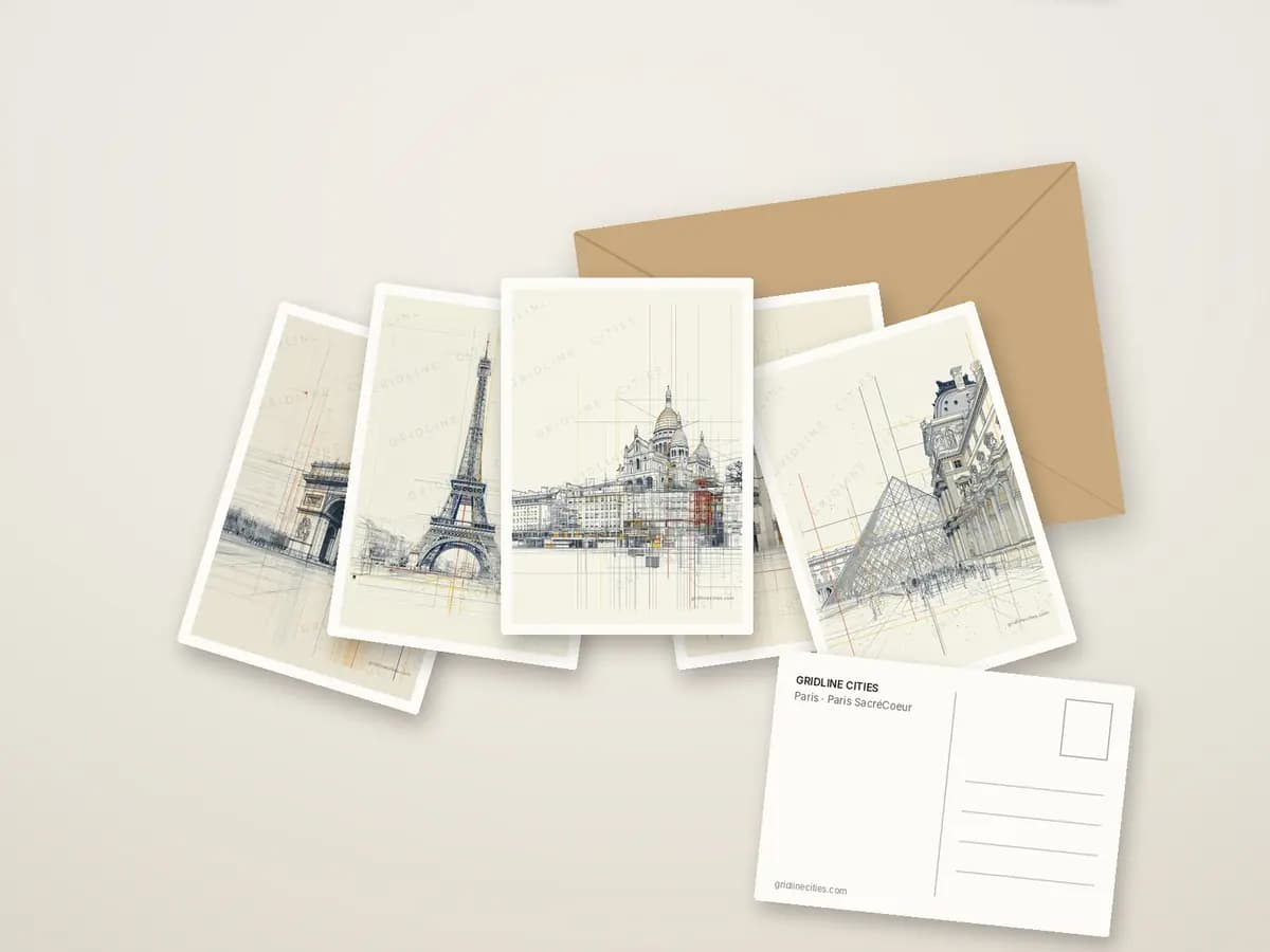 Paris SacréCoeur as postcards