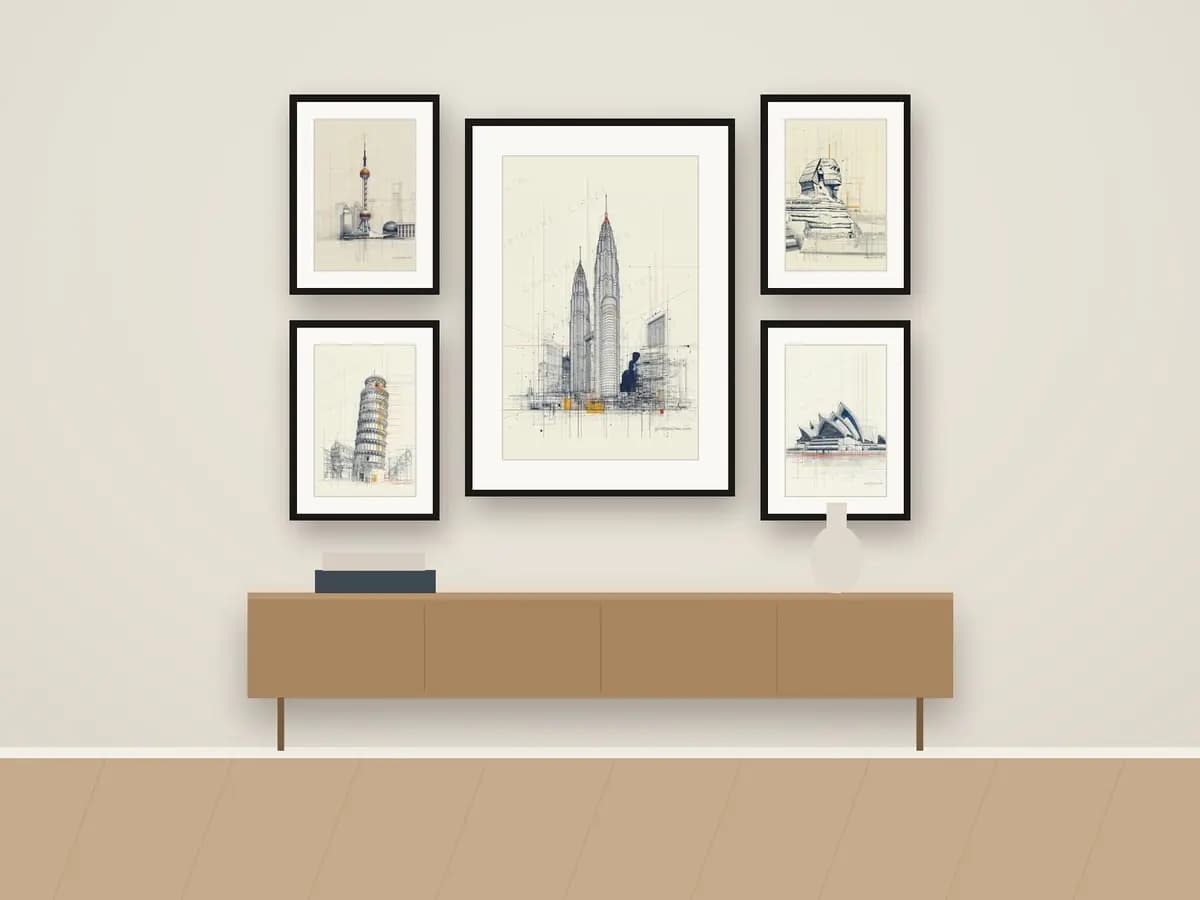 Kuala Lumpur Petronas Towers as gallery wall