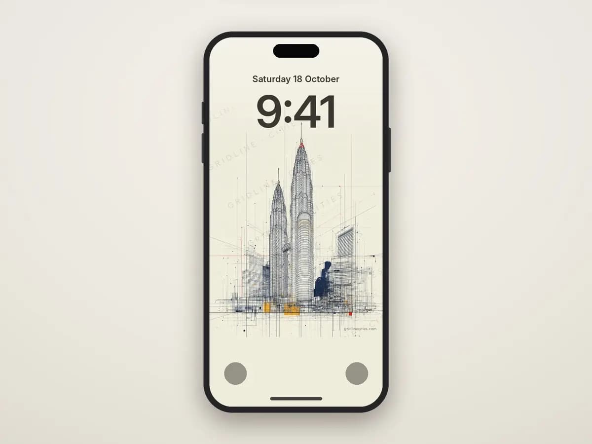 Kuala Lumpur Petronas Towers as phone wallpaper