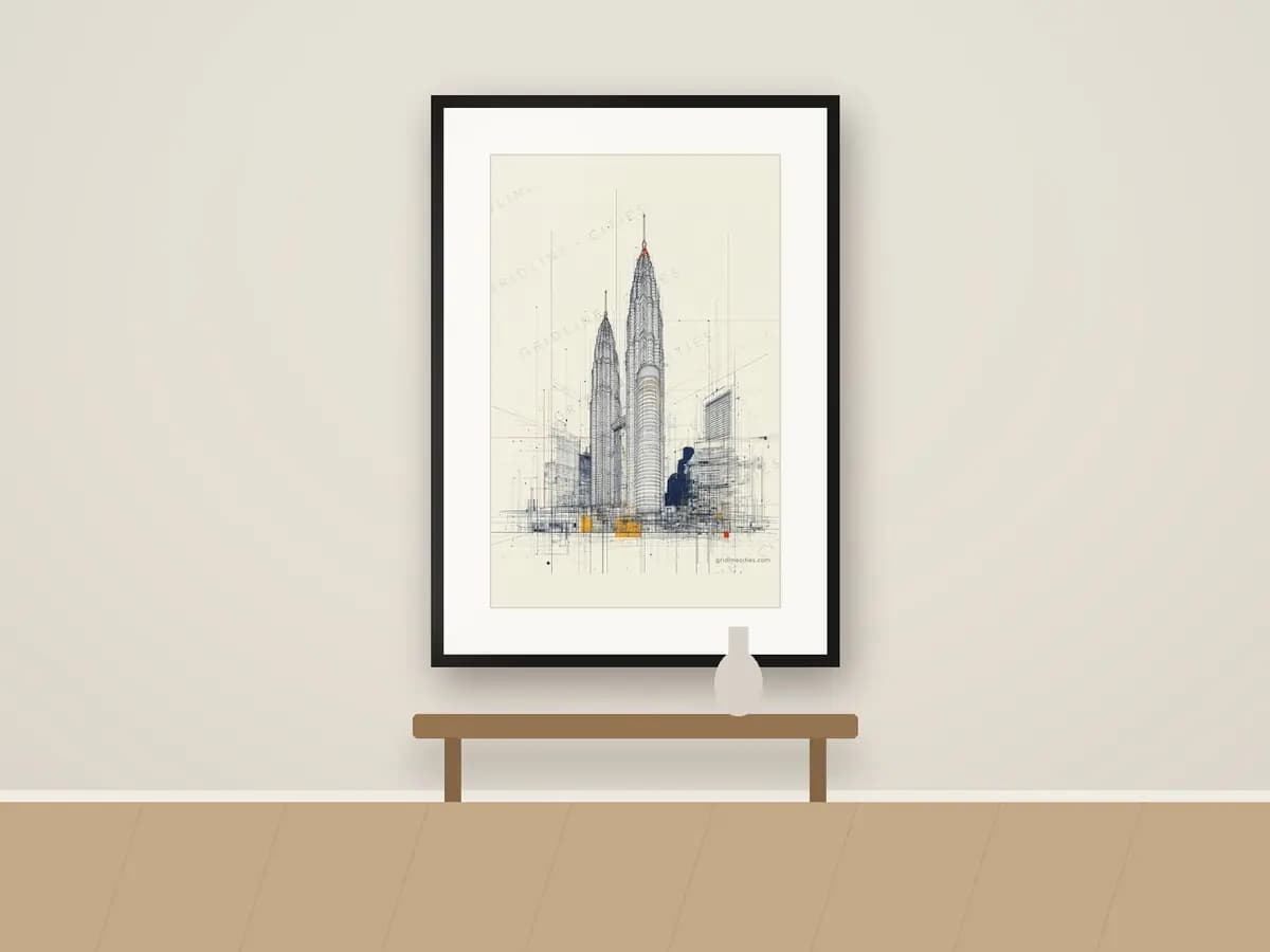 Kuala Lumpur Petronas Towers as print & frame