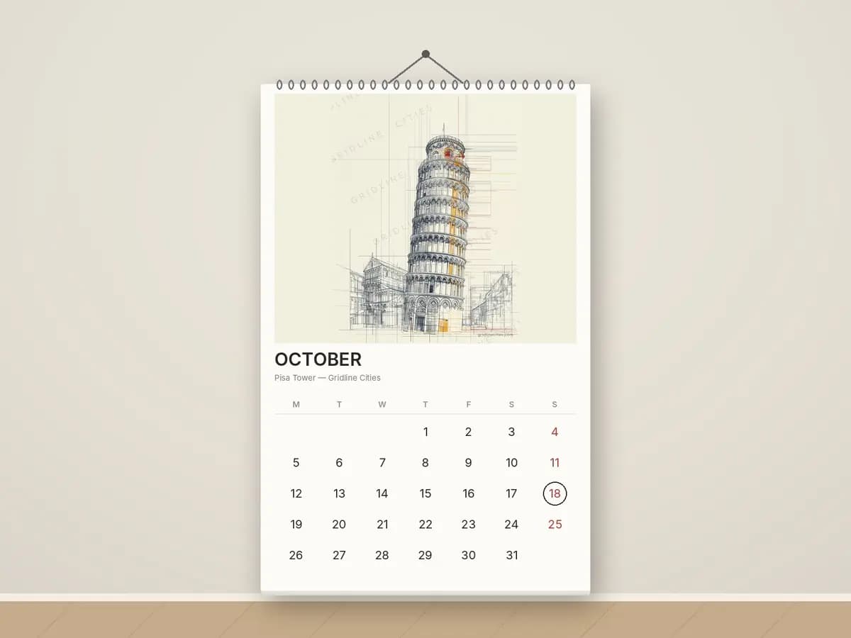 Pisa Tower as calendar