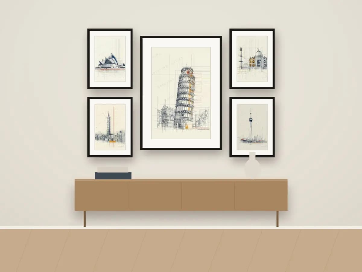 Pisa Tower as gallery wall