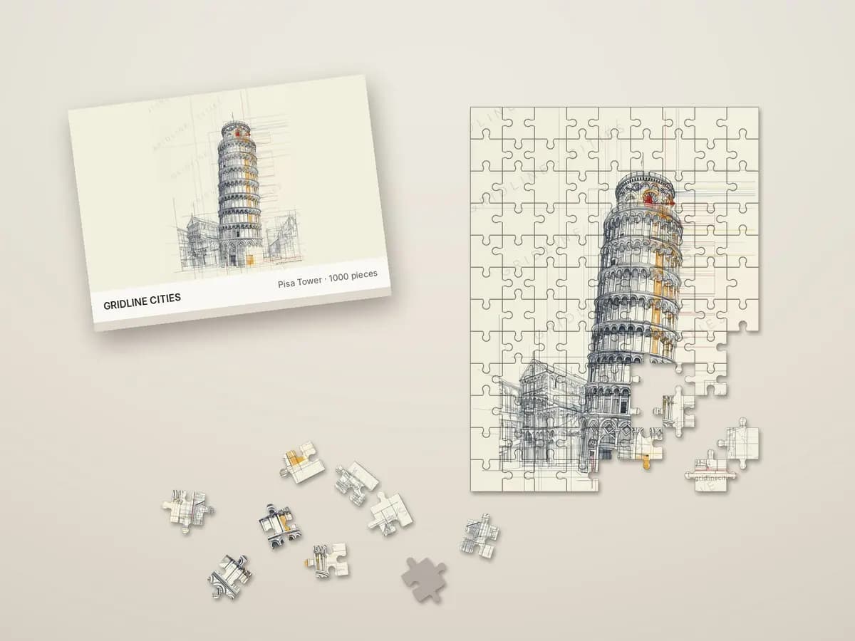 Pisa Tower as jigsaw puzzle