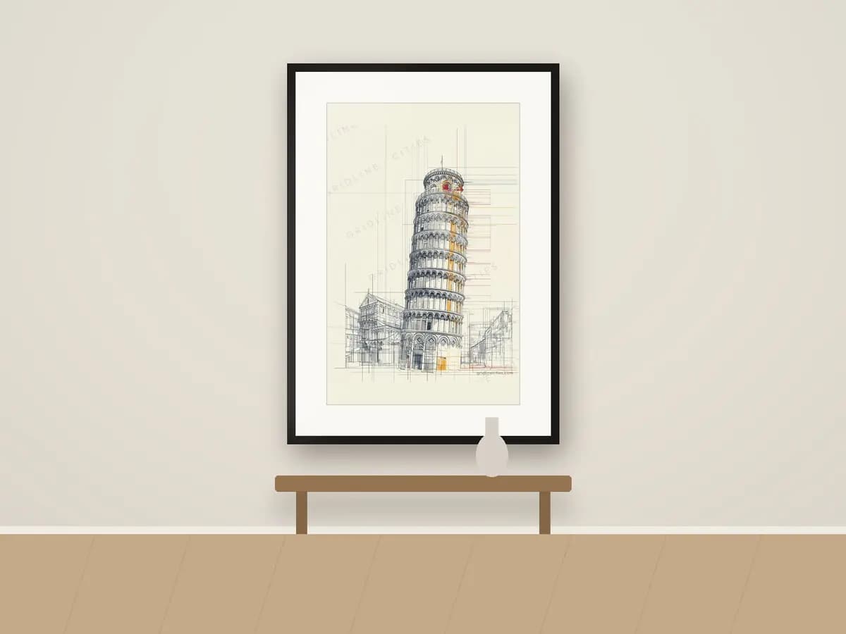 Pisa Tower as print & frame