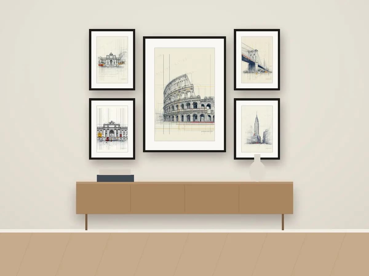 Rome Colloseum as gallery wall