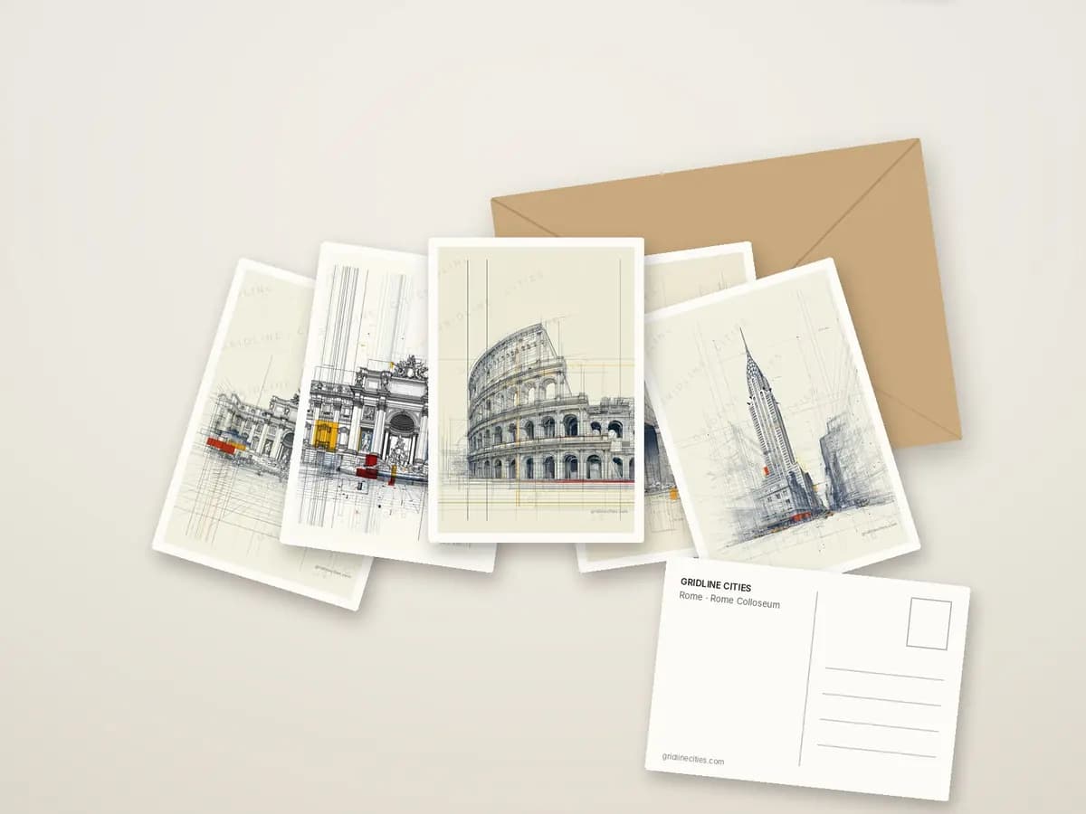 Rome Colloseum as postcards