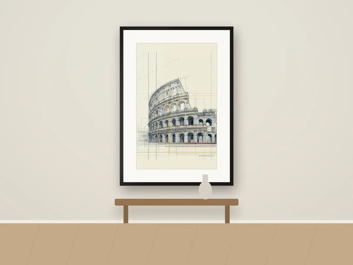 Rome Colloseum as print & frame