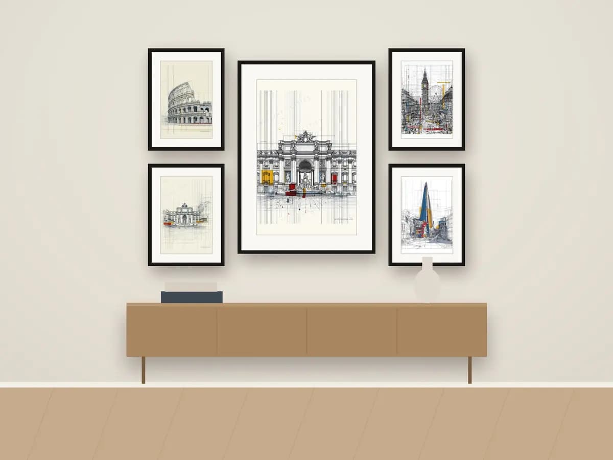 Rome Trevifountain as gallery wall