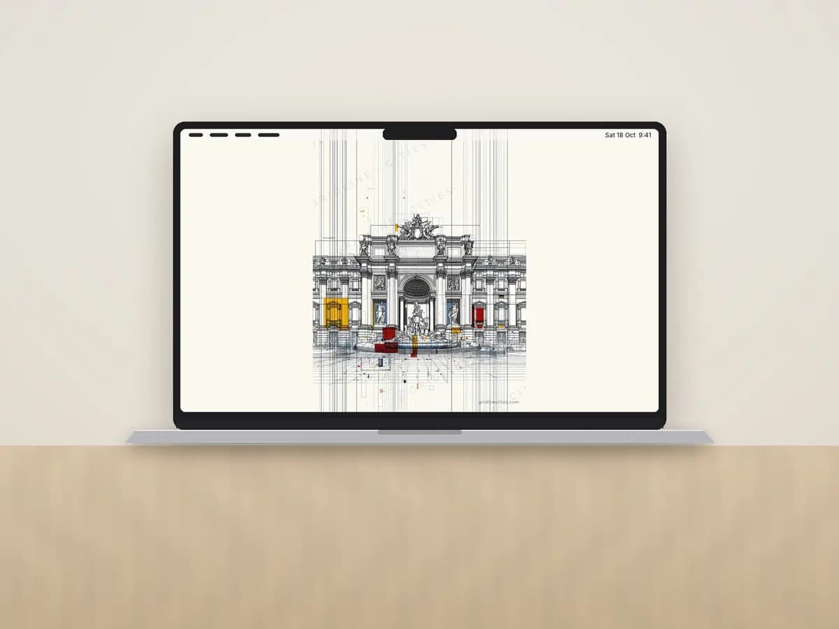 Rome Trevifountain as desktop wallpaper