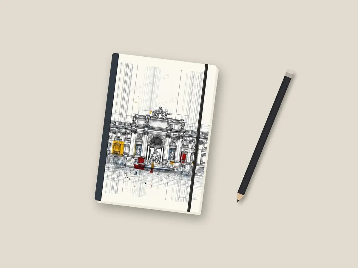 Rome Trevifountain as notebook cover