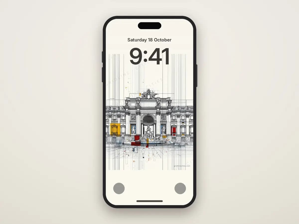 Rome Trevifountain as phone wallpaper
