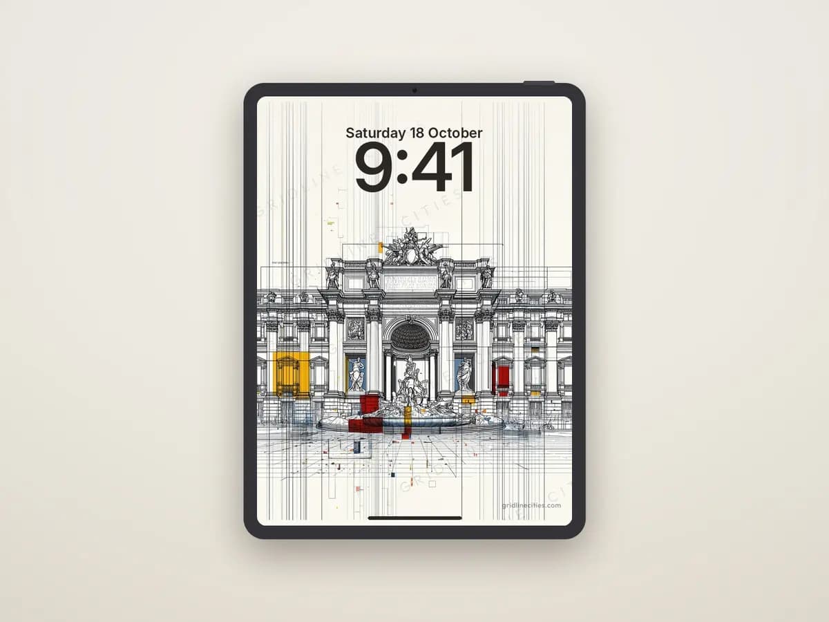 Rome Trevifountain as tablet wallpaper