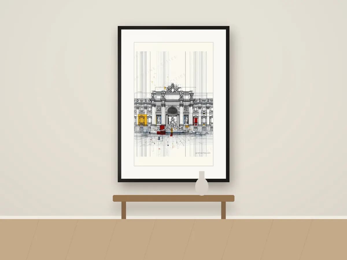 Rome Trevifountain as print & frame