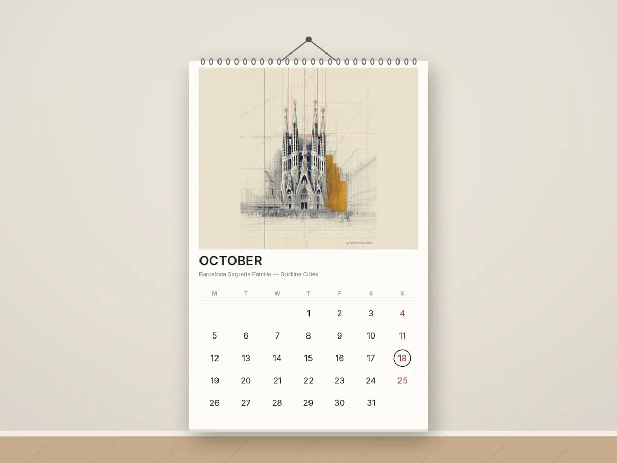 Barcelona Sagrada Familia as calendar