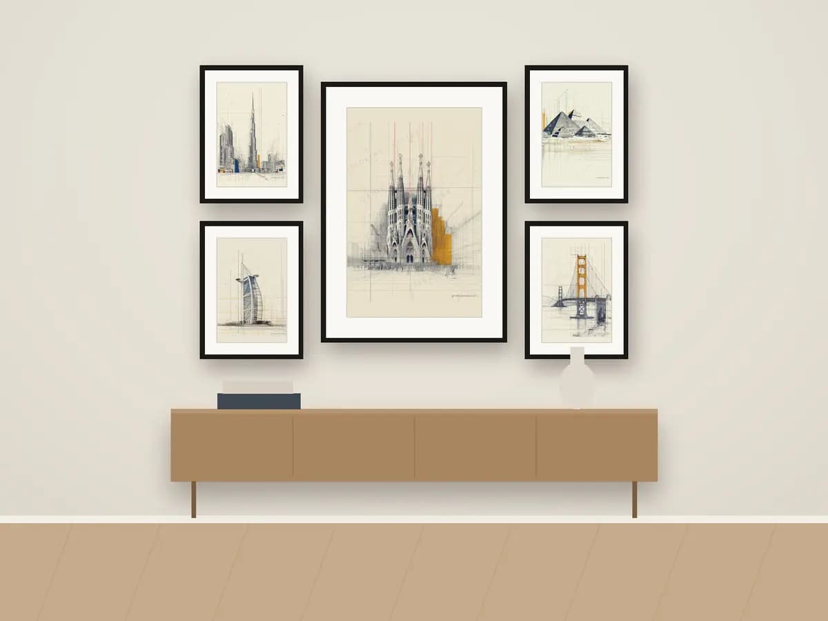 Barcelona Sagrada Familia as gallery wall
