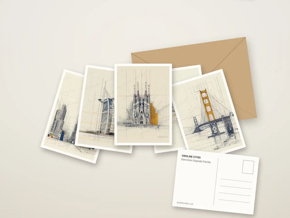 Barcelona Sagrada Familia as postcards