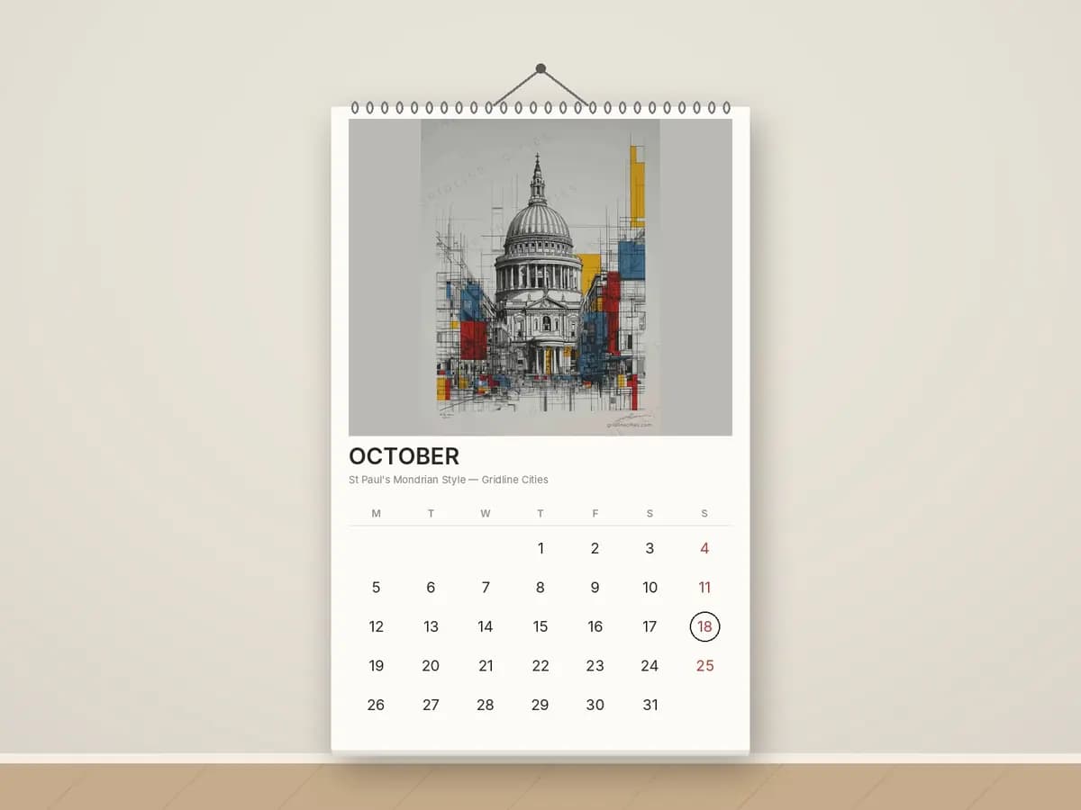 St Paul's Mondrian Style as calendar