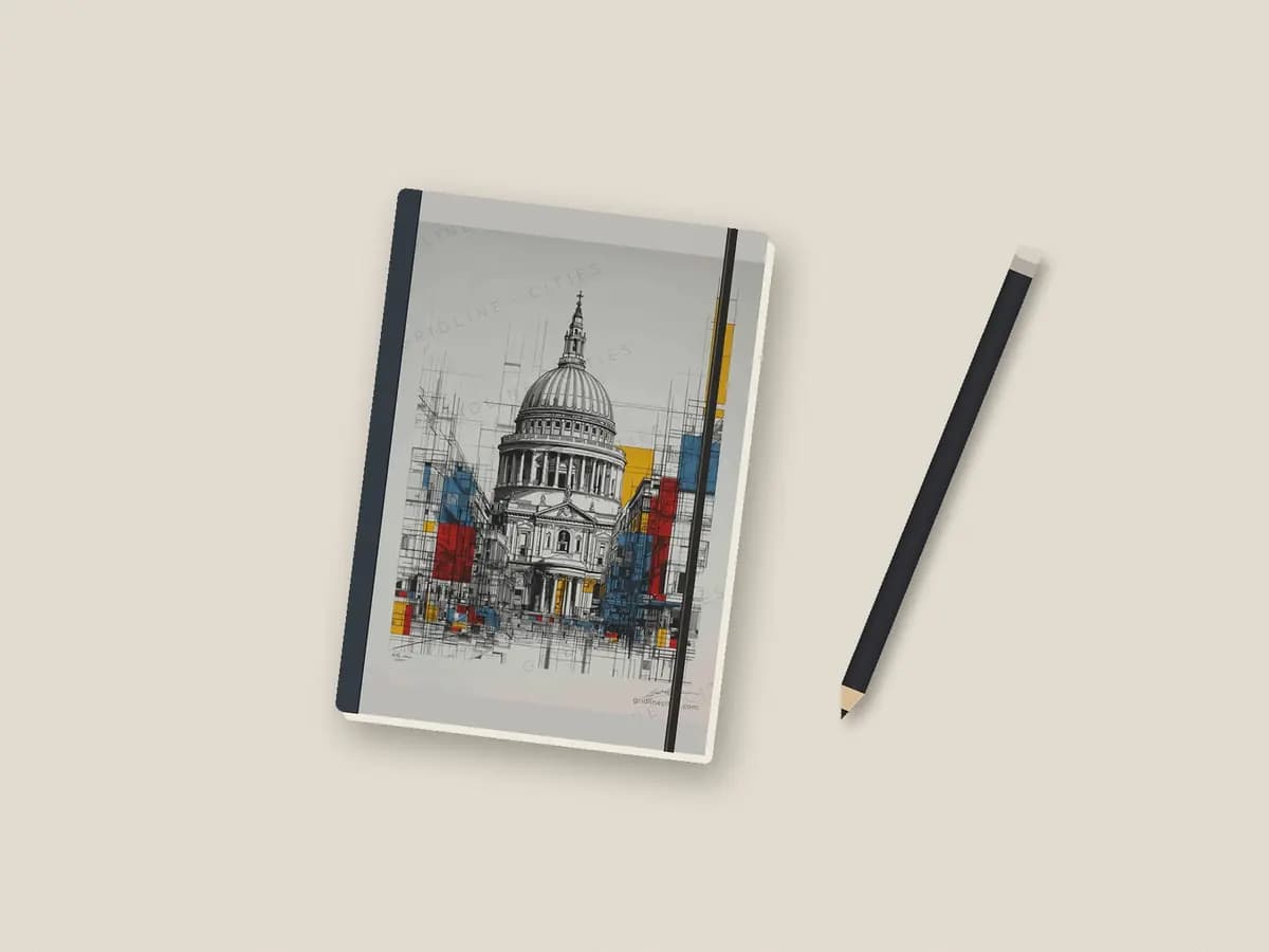 St Paul's Mondrian Style as notebook cover