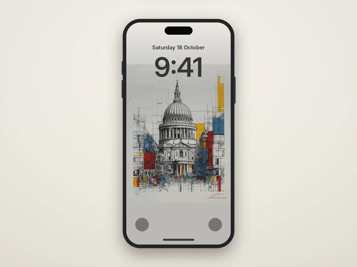 St Paul's Mondrian Style as phone wallpaper