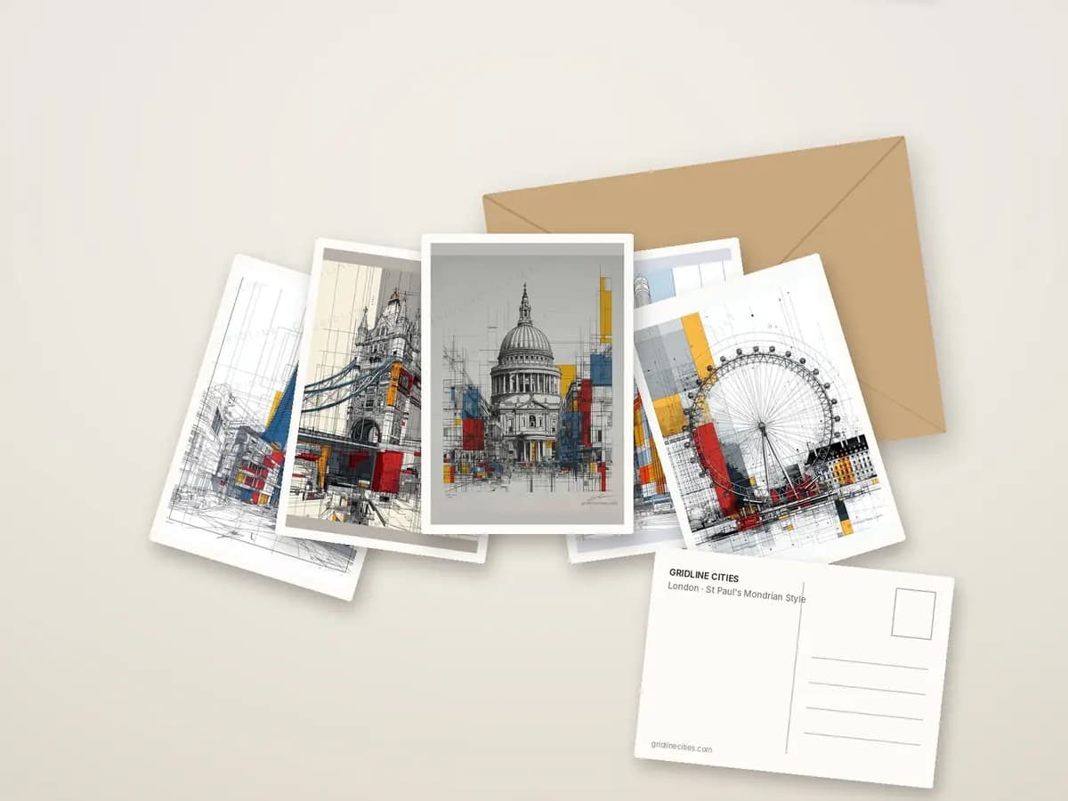 St Paul's Mondrian Style as postcards