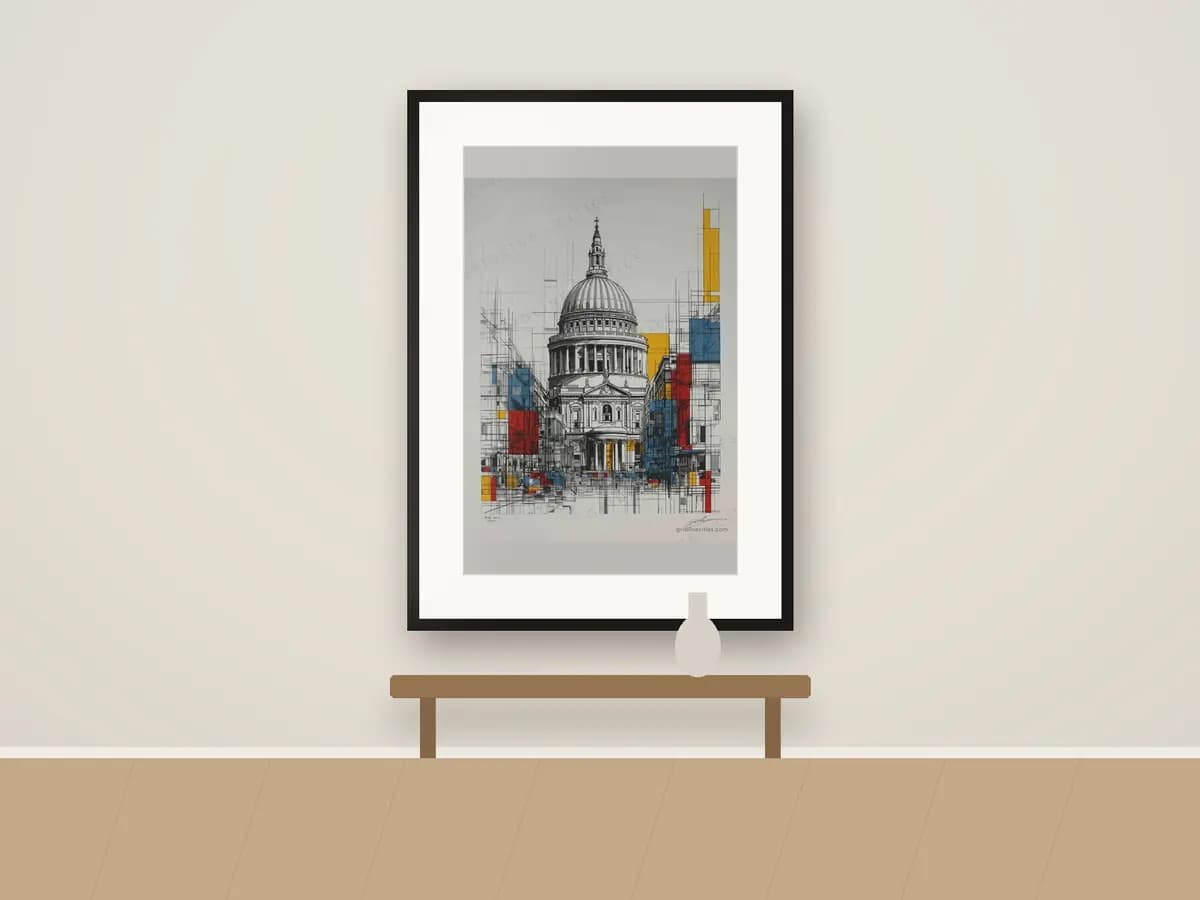 St Paul's Mondrian Style as print & frame