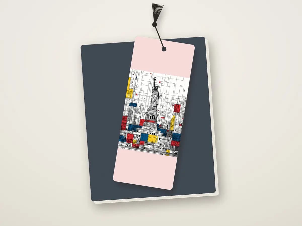 Statue of Liberty Mondrian Style as bookmark