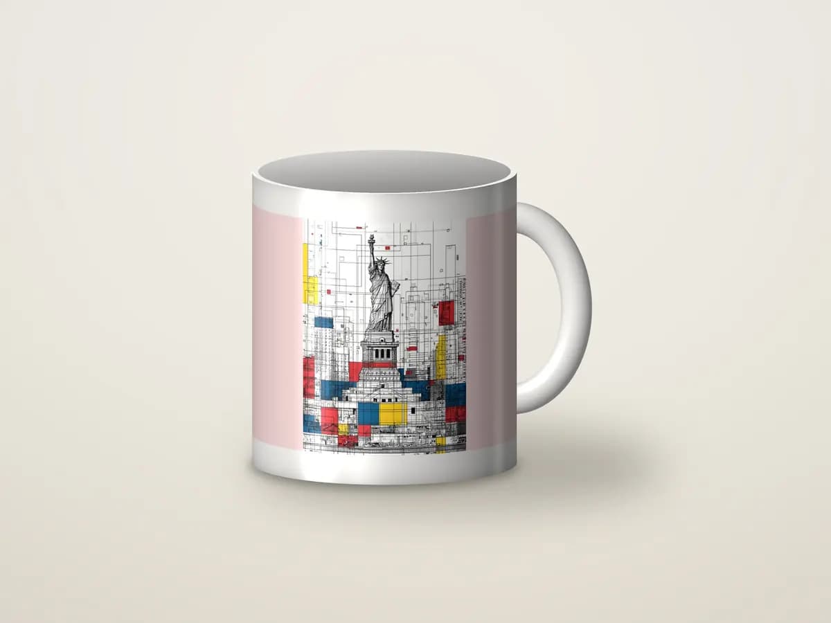Statue of Liberty Mondrian Style as mug