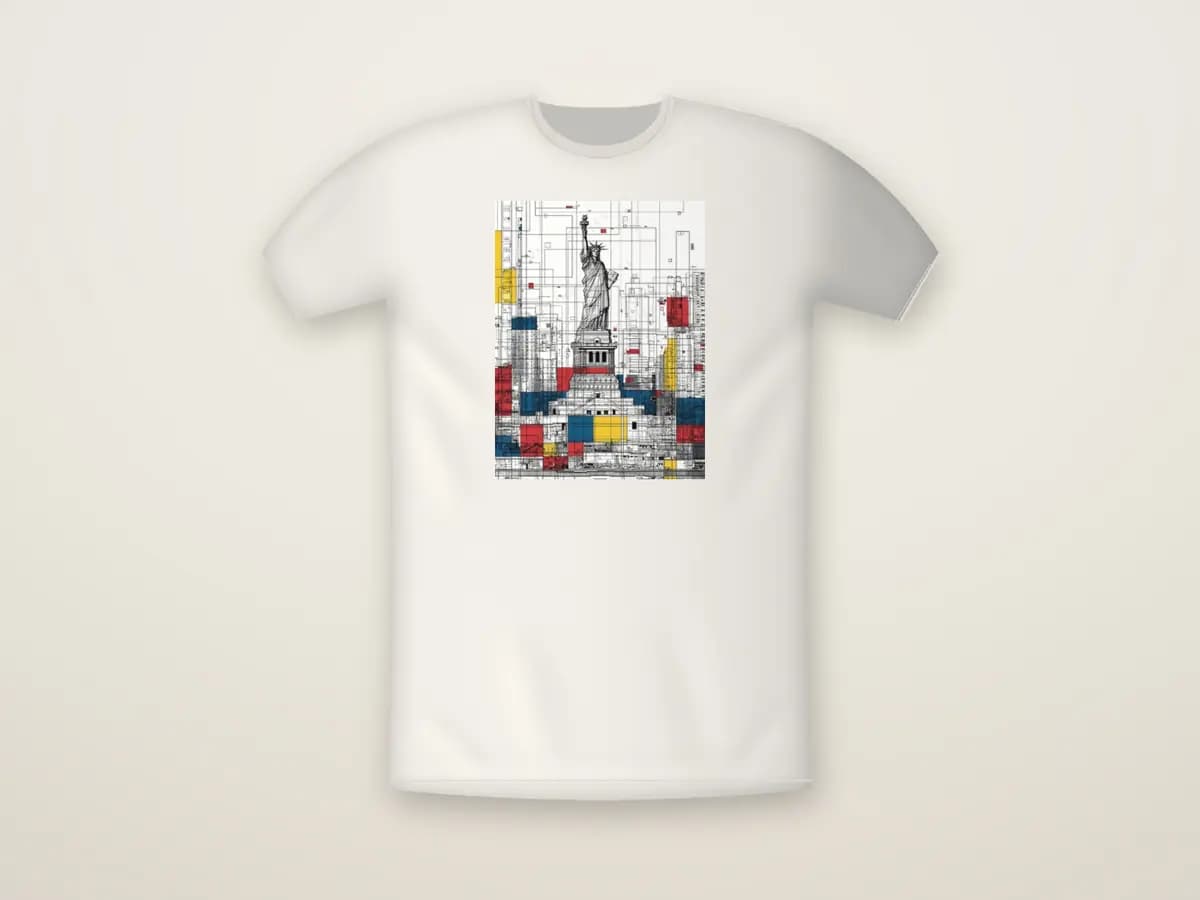 Statue of Liberty Mondrian Style as t-shirt