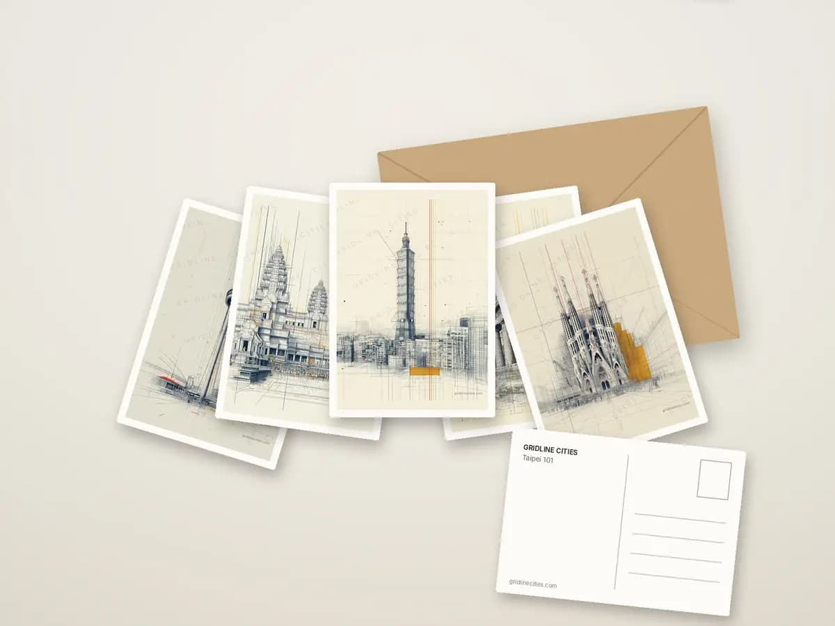 Taipei 101 as postcards