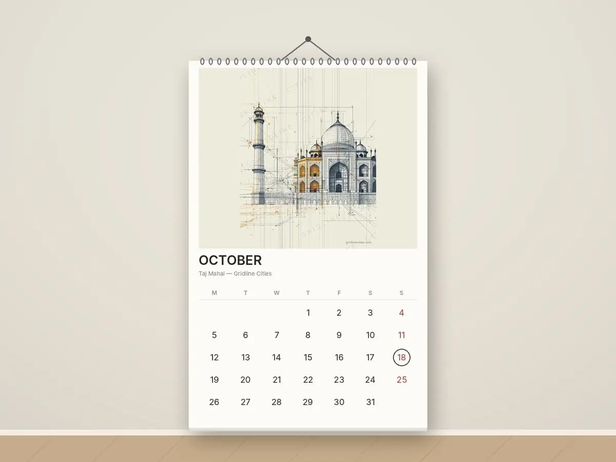Taj Mahal as calendar