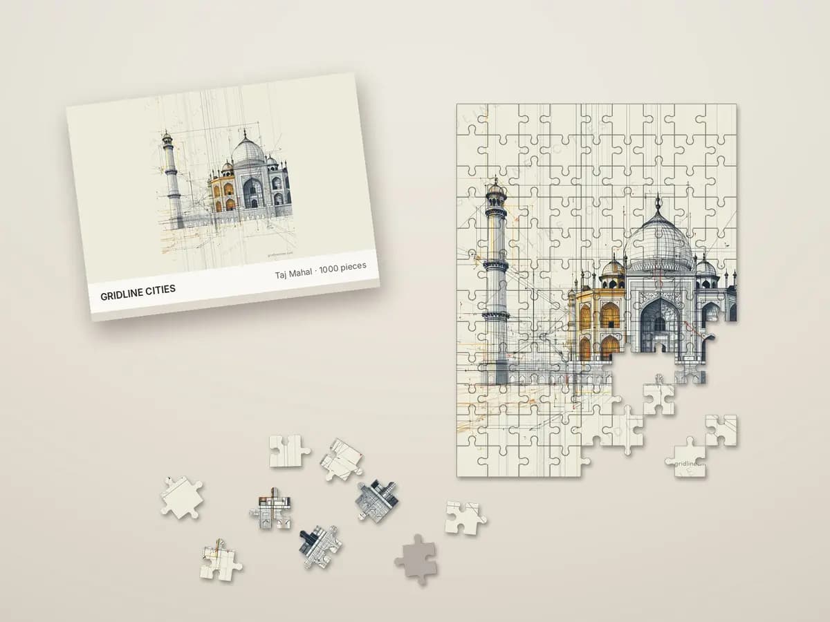 Taj Mahal as jigsaw puzzle