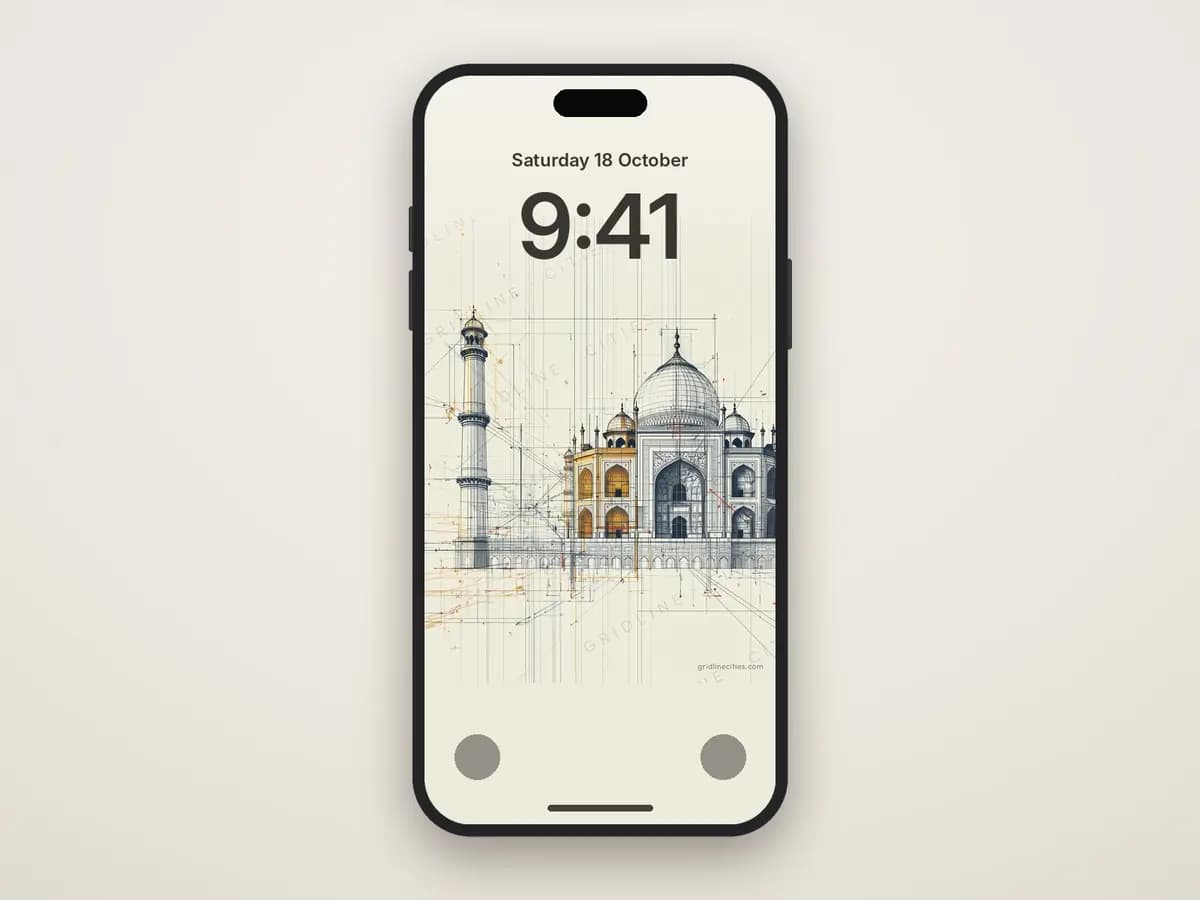 Taj Mahal as phone wallpaper