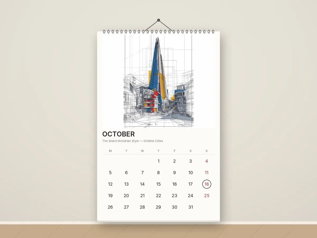 The Shard Mondrian Style as calendar