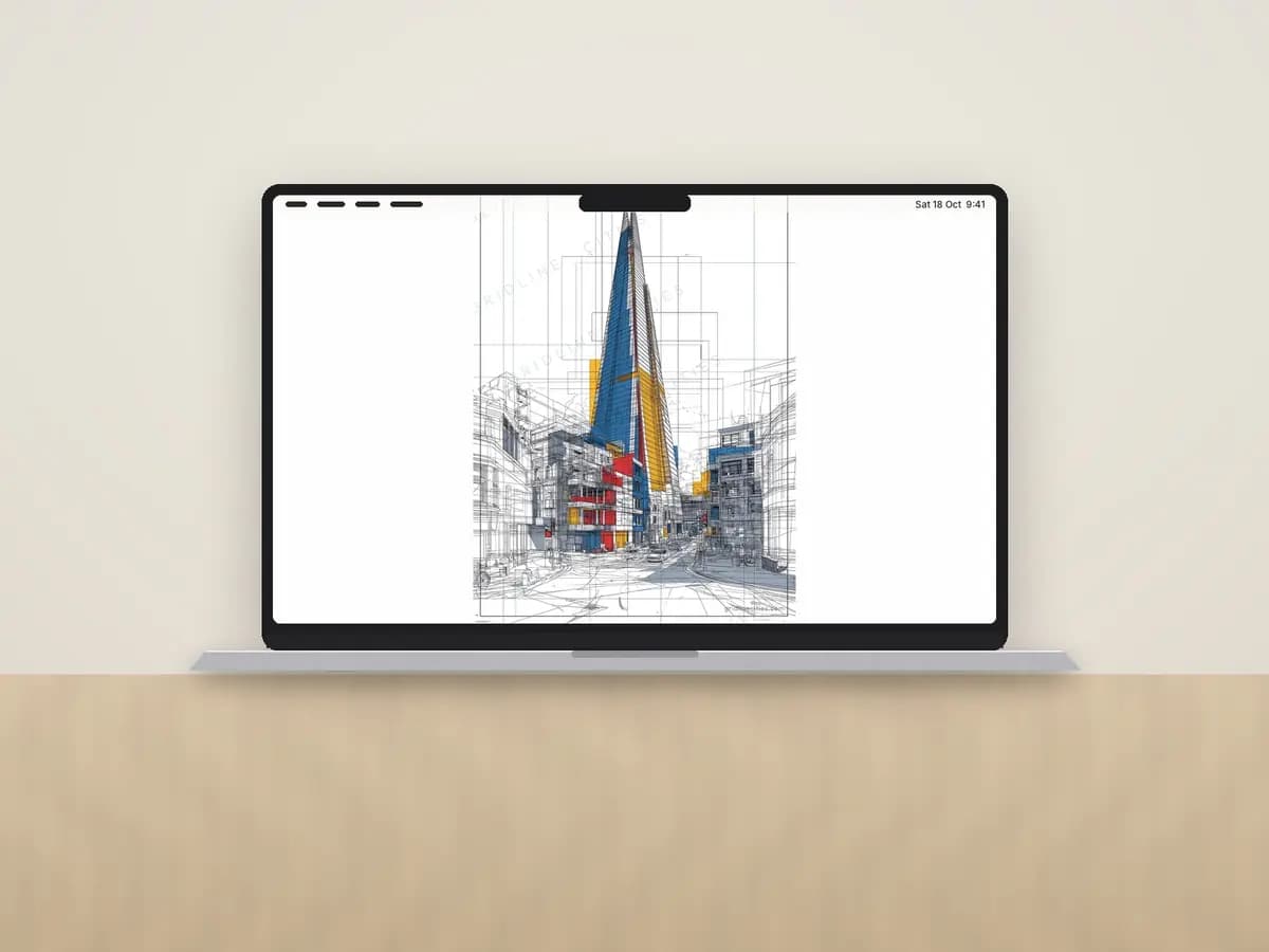 The Shard Mondrian Style as desktop wallpaper