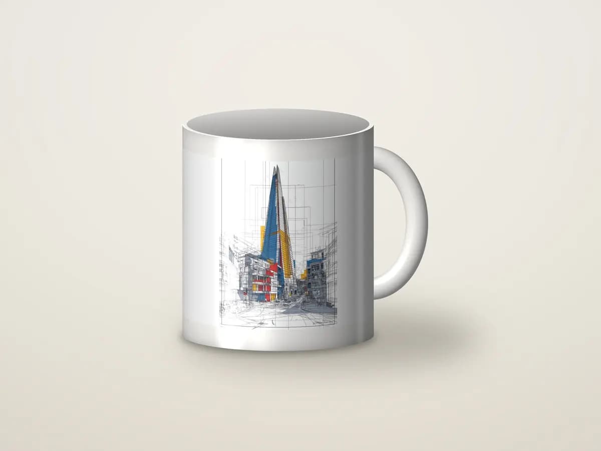The Shard Mondrian Style as mug