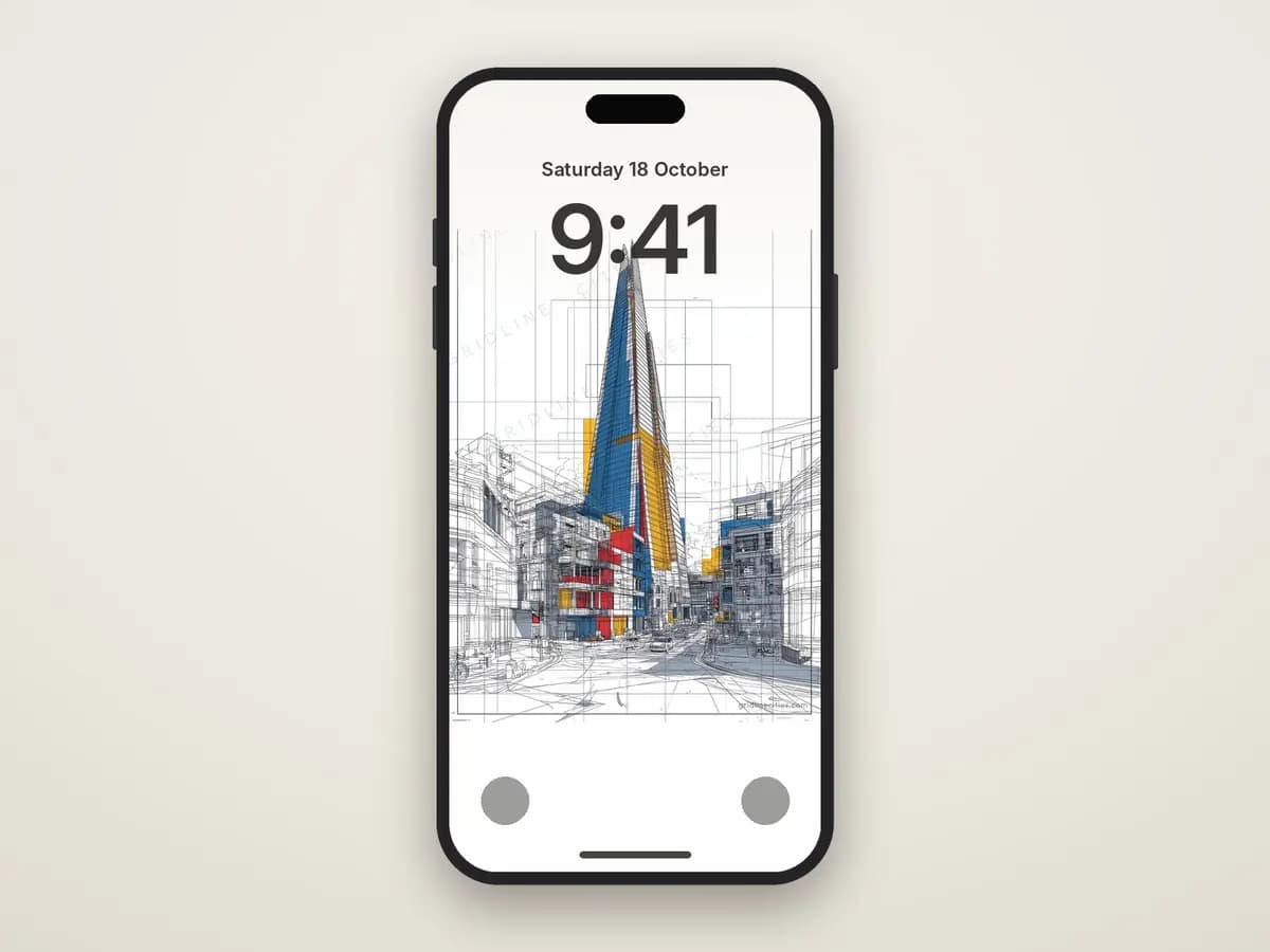 The Shard Mondrian Style as phone wallpaper