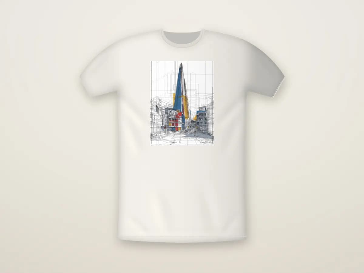 The Shard Mondrian Style as t-shirt