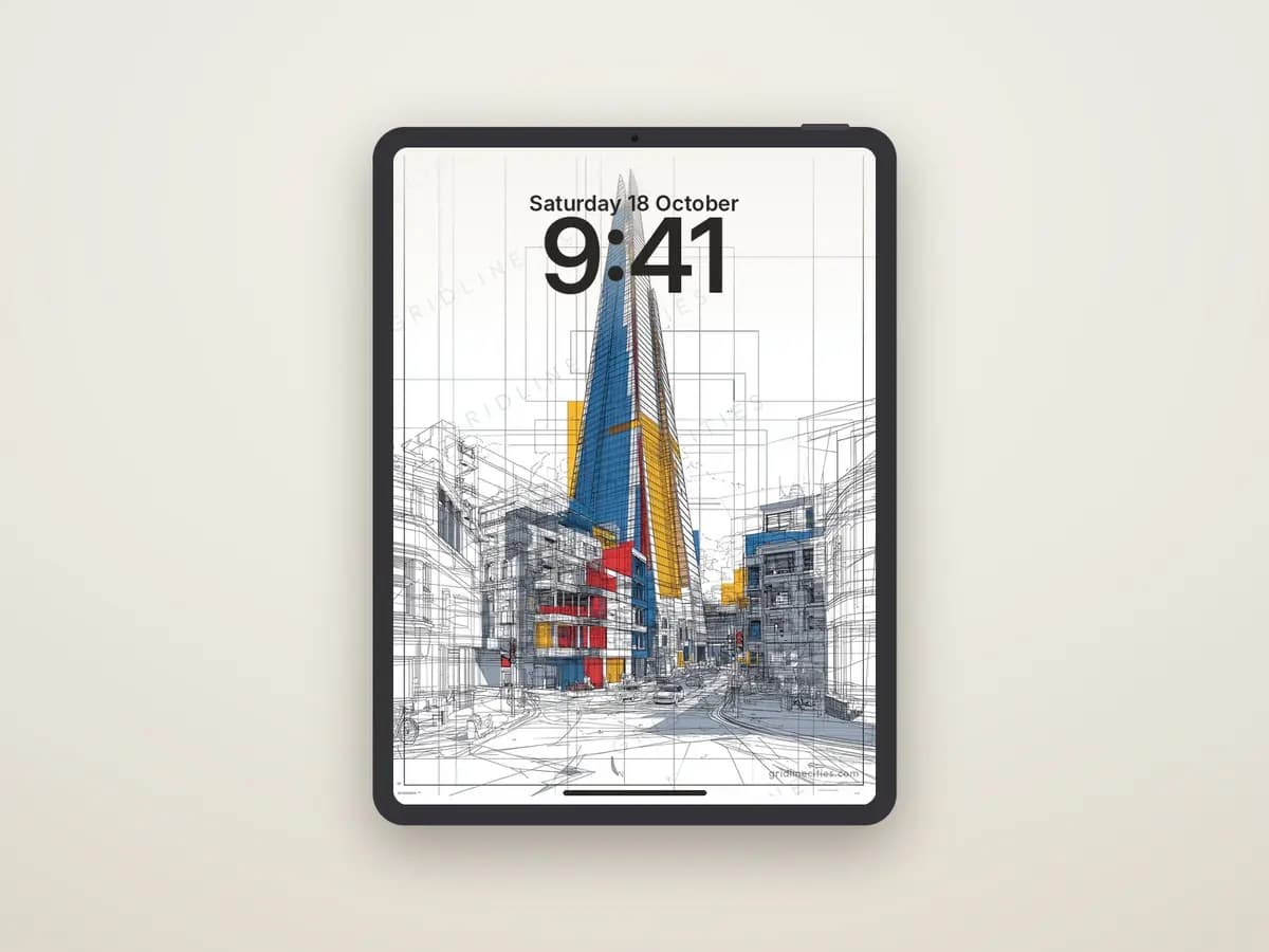 The Shard Mondrian Style as tablet wallpaper