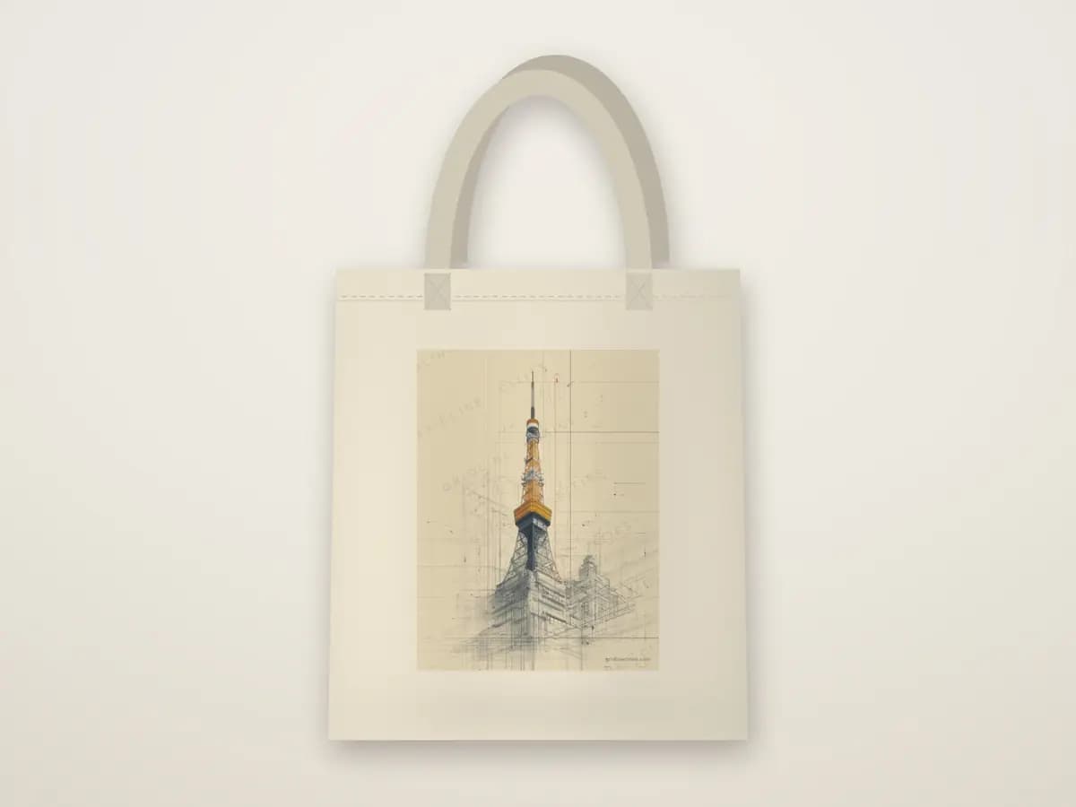 Tokyo Tower as tote bag