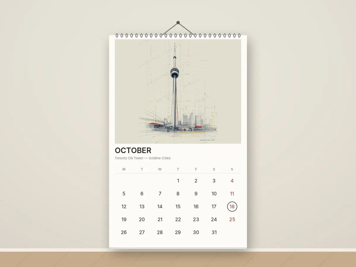 Toronto CN Tower as calendar
