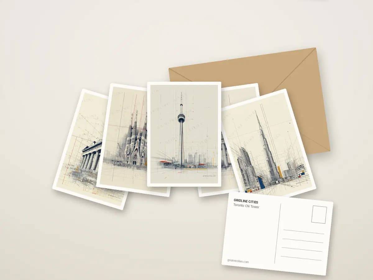 Toronto CN Tower as postcards