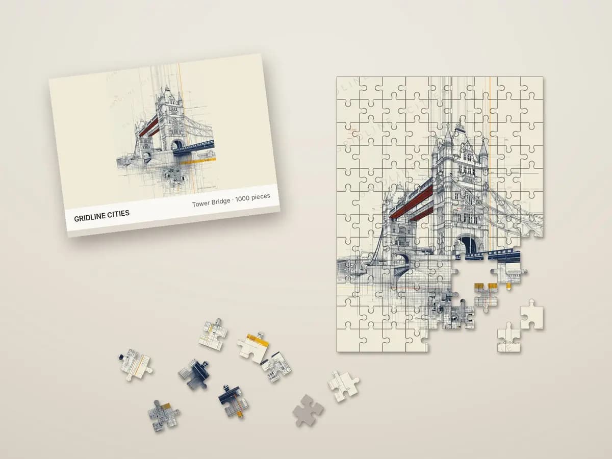 Tower Bridge as jigsaw puzzle